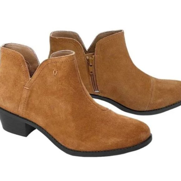 NWT VIONIC Felicity Liv Suede Ankle Booties - Brown Toffee Leather - Picture 6 of 7